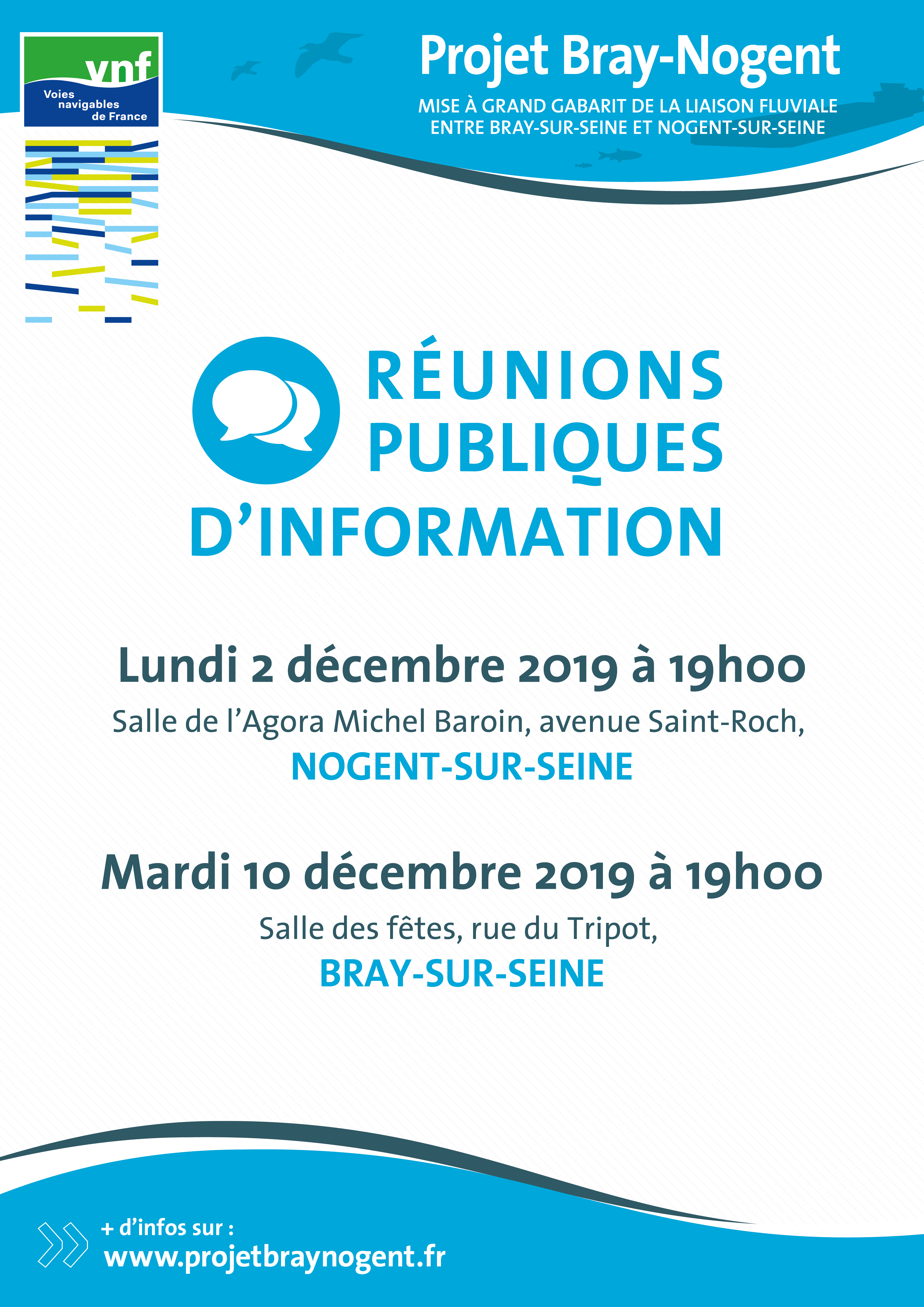 VNF organise 2 réunions publiques sur le projet  de mise à grand gabarit de la liaison fluviale  entre Bray et Nogent-sur-Seine